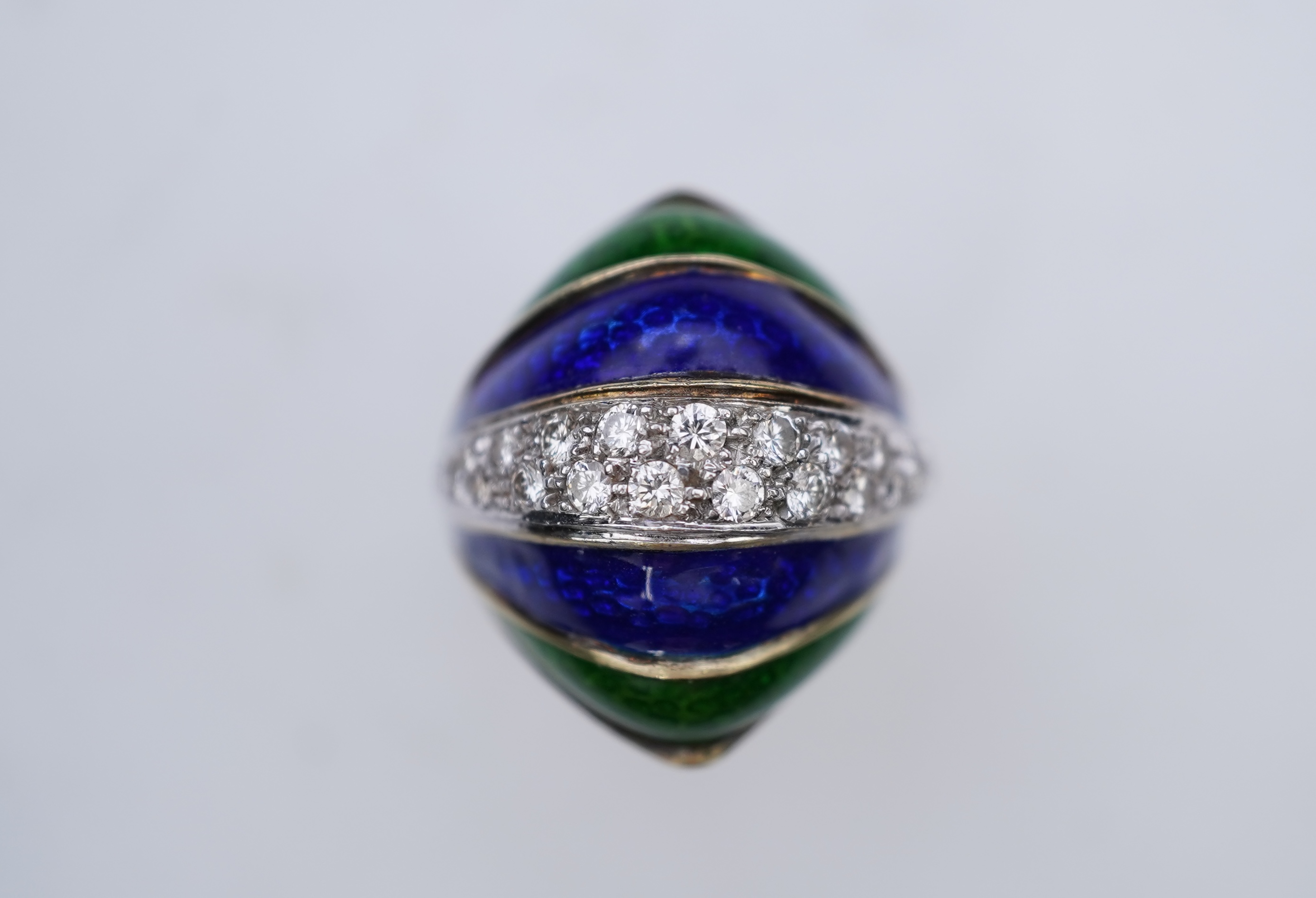 Martine, an enamel and diamond ring